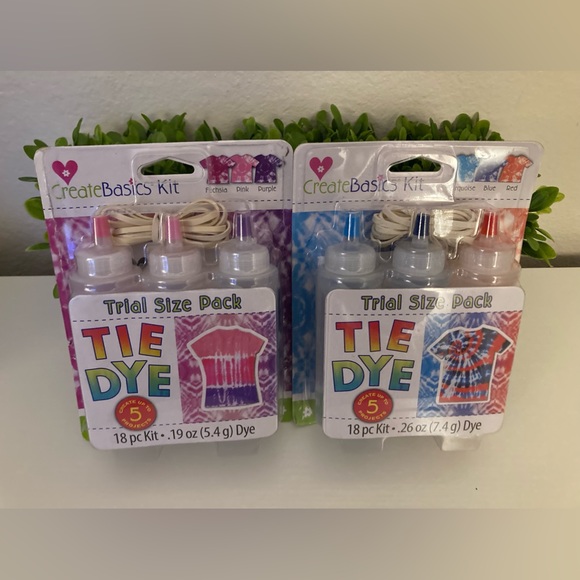 2 Create Basics Tie Dye, 18 Piece Trial Sets 3 Colors in Bottles SEALED PACKAGE - Picture 4 of 6